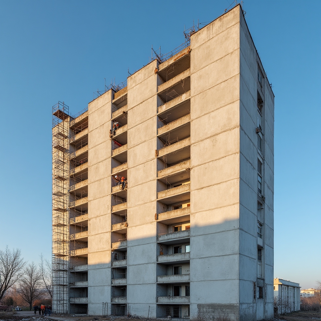 Утепление фасада многоквартирного дома в Алматы